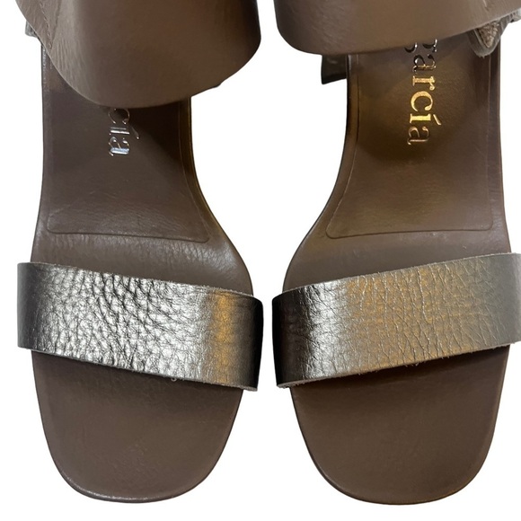 PEDRO GARCIA Nut Cervo Lame Nara Block Heel Sandal - Picture 3 of 7